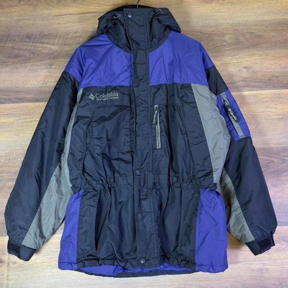 Columbia Men's Medium Winter Jacket Black‎ Purple